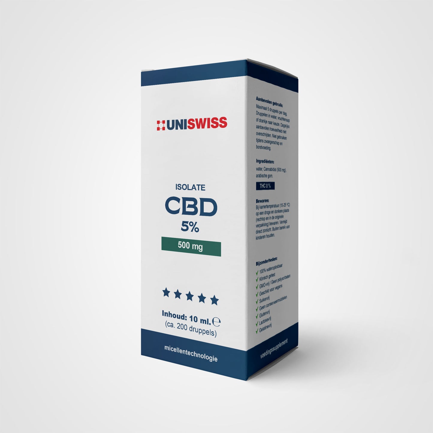 Uni Swiss wateroplosbare CBD Isolate 5%